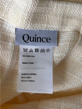 Quince Cotton Sheer Curtain Set — Ivory 96x48